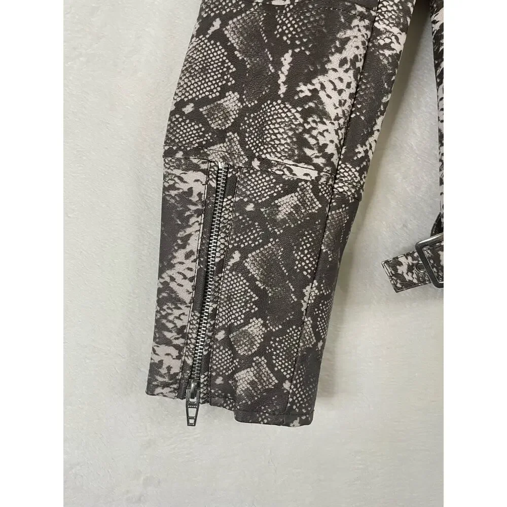 Colleen lopez Moto Jacket womens size medium Faux Leather Coat 0717 - Picture 7 of 9